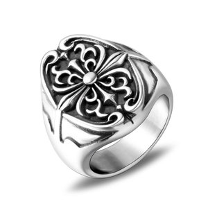 Men's Cross <b>Titanium</b> Steel <b>Ring</b> Space Gray SA650 Everyday Wear Jewelry - Product Image 5