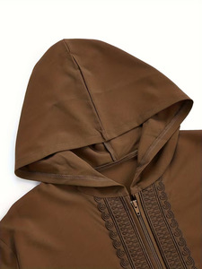 Vêtements islamiques CCY Thobe pour hommes, <span class=keywords><strong>Djellaba</strong></span> arabe, Kaftan, Boubou Homme Musulman, Caftan décontracté à capuche, Robe Jubba à manches longues - Product Image 4