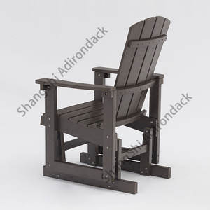 Chaise de patio en bois et <span class=keywords><strong>plastique</strong></span>, <span class=keywords><strong>fauteuil</strong></span> à bascule d'extérieur moderne, offre spéciale, marron - Product Image 4