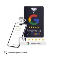 Carte NFC Google Review pour l'accueil d'hôtel - Panneau d'évaluation intelligent en acrylique pour l'enregistrement au hall et les complexes hôteliers