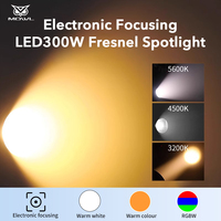 Projecteur LED COB 300W DMX à lentille Fresnel avec zoom manuel et automatique pour scène, théâtre et studio
