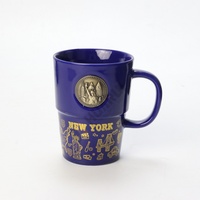 Tasse à boisson en céramique de luxe plaquée or personnalisée, souvenir parfait pour les touristes de Dubaï, Qatar, Las Vegas, avec logo personnalisé