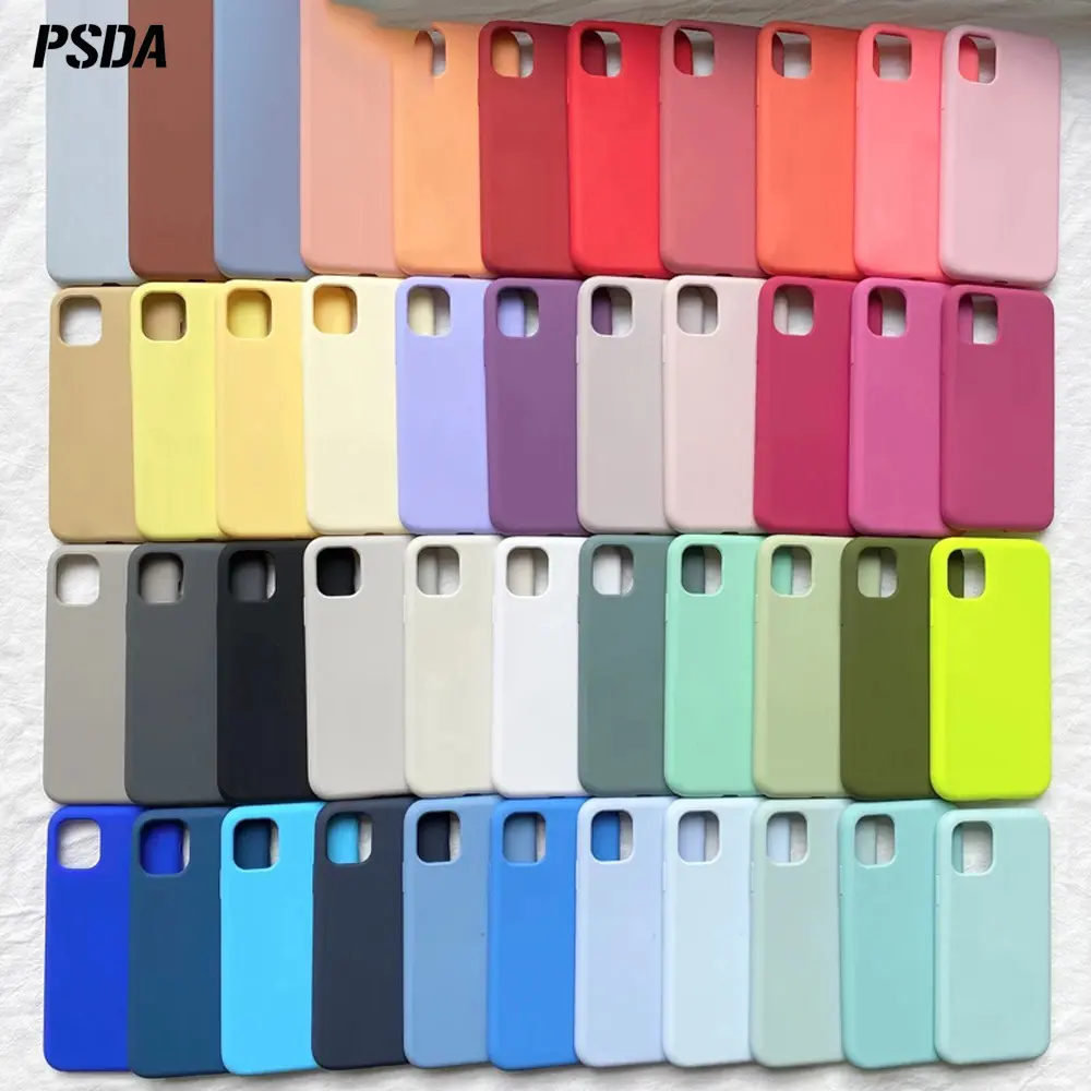 PSDA iPhone 7 6 6S 8 Plus Case Luxury Original Liquid Silicone Soft Cover For iPhone 12 13 Pro X XR XS Max Shockproof Phone Case