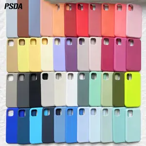 PSDA 아이폰 7 6 6S 8 플러스 케이스 럭셔리 원래 액체 실리콘 소프트 커버 아이폰 12 13 프로 X XR XS 최대 충격 방지 전화 케이스