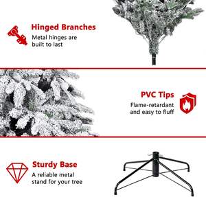 Vente en gros d'arbres de Noël décorés à assembler soi-même, arbres de Noël floqués de neige de qualité supérieure avec base en métal épaisse - Product Image 2