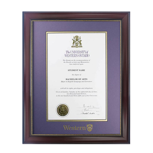 Bán buôn tùy chỉnh A4 giấy chứng nhận tốt nghiệp khung bằng tốt nghiệp đại học khung với vàng bạc lá Đại Học con dấu - Product Image 3