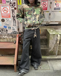 Custom Brand 600 GSM Baggy Double Zipper Stitch Sublimation Dtg Print Oversized Boxy Fit Embroidered Camouflage <strong>Camo</strong> <strong>Hoodies</strong> <strong>Men</strong> - Product Image 3