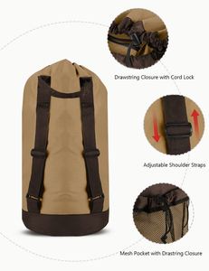 Bolsa de lavandería con correas para el hombro y bolsillo de malla, mochila de lavandería grande y portátil, cesto de ropa sucia para la universidad, viajes y lavandería. - Product Image 3