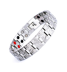 Joyería <span class=keywords><strong>para</strong></span> Hombre, Cadena de Acero Inoxidable, Brazalete Bioenergético, FIR, <span class=keywords><strong>Iones</strong></span> <span class=keywords><strong>Negativos</strong></span>, Potencia Magnética Cuántica, Escalar, 4 en 1, Pulsera Energética - Product Image 1
