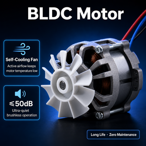 มอเตอร์ BLDC สำหรับเครื่องปั่นนมถั่วเหลืองในครัว ใช้ไฟ 220V 50Hz 4 ขั้ว คลาส F ระบบขับเคลื่อน PWM หมุนได้สองทิศทาง สายทองแดง ผลิตจากโรงงานโดยตรง - Product Image 4