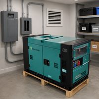 Groupe électrogène diesel silencieux Binshi portable 12/14/15KW à faible bruit, sortie AC, double cylindre, alternateur silencieux
