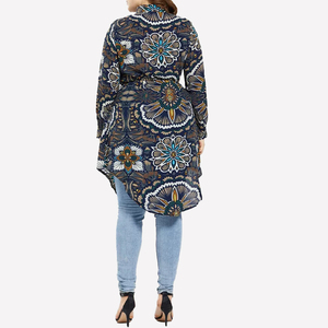 Più il formato manica lunga abaya parti superiori della camicetta hollow irregolare casuale tuniche per le donne musulmane - Product Image 6