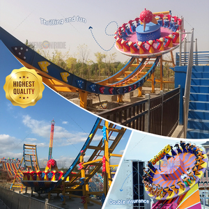 Chaise d'extérieur personnalisable Flying Disco UFO Swing Ride LED Music System Steel Fiberglass Customizable Capacity for Shopping Mall - Product Image 2