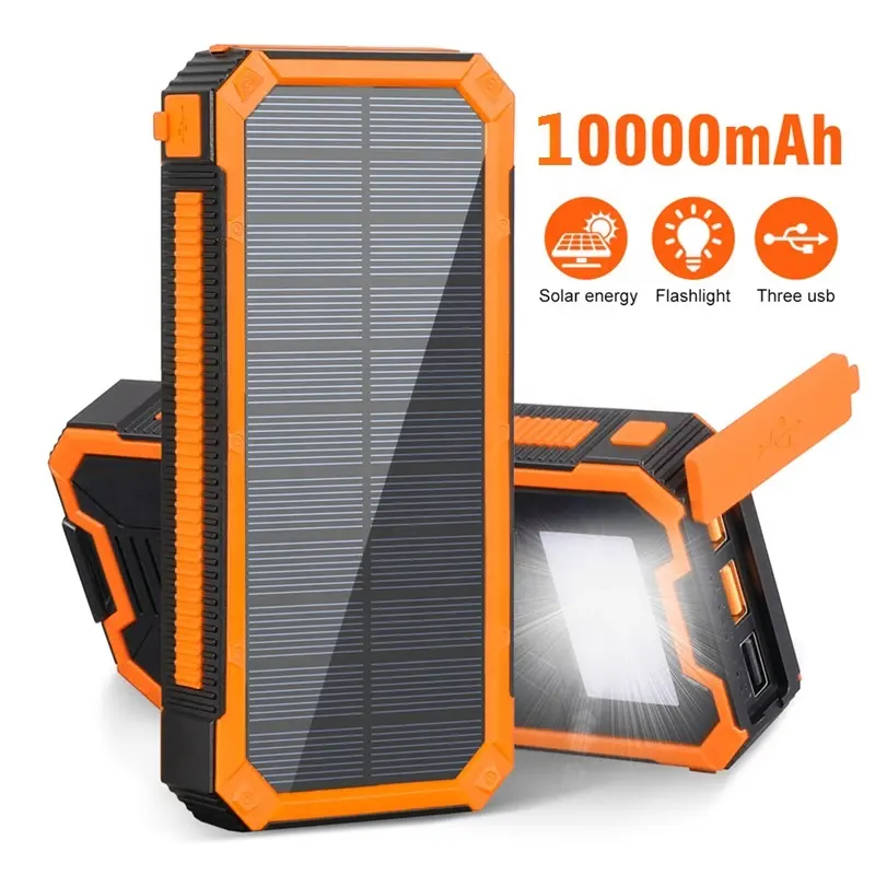 Solar Power Bank 20000Mah Dual USB Portable Charger Travel Power Bank Fast Charge Mobile Phone Powerbank 2000MAh Fast Charger