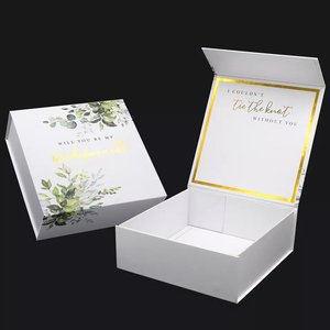 Custom folding brides maids boxes wedding favor invitation bridal bridesmaid packaging gift box with lid geschenkbox