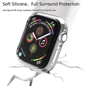 Étui de montre de luxe transparent TUP pour <span class=keywords><strong>Watch</strong></span> Series 10/9/8/<span class=keywords><strong>SE</strong></span>, <span class=keywords><strong>coque</strong></span> de protection souple à couverture intégrale S10/S9/S8, antichoc - Product Image 4