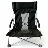 Chaise de plage pliante en acier pour l'extérieur, ensemble table et chaise de pique-nique portable Sea-Dog, mobilier de loisirs et de pêche à siège bas pour l'extérieur