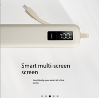 Batterie externe intégrée 20000mAh 67W avec lumière, charge rapide bidirectionnelle, compatible multi-appareils