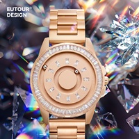 Reloj de Hombre de Lujo Personalizado OEM, con Levitación Magnética, Ecológico, Caja de Cobre, Correa de Acero Inoxidable, Puntero, Cuarzo Importado