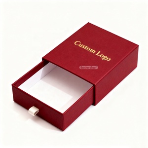 Emballage en carton standard de luxe avec logo personnalisé imprimé, estampage à chaud dorée, boîte <span class=keywords><strong>rigide</strong></span> coulissante avec ruban - Product Image 3