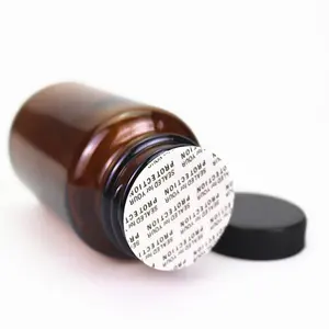 Grosir botol kaca pil kapsul vitamin tahan cahaya amber dengan tutup sekrup hitam botol obat