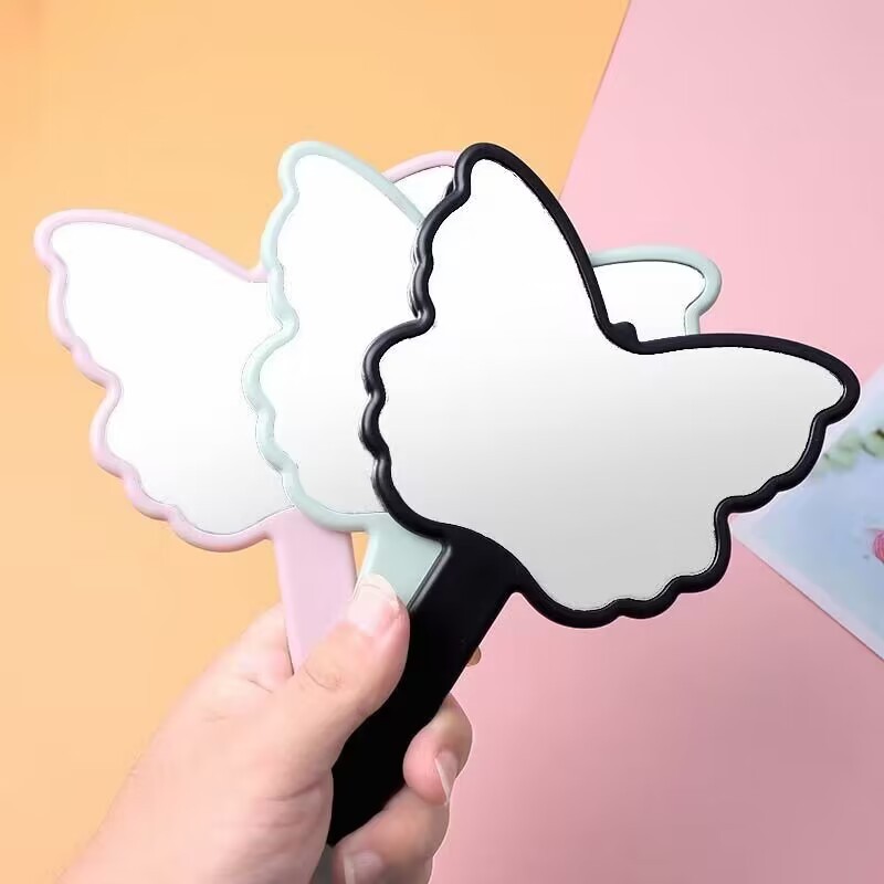 miroir de maquillage papillon bleu clair