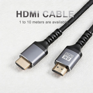 <span class=keywords><strong>Câble</strong></span> <span class=keywords><strong>HDMI</strong></span> 8K 2.1 Prix Usine, Service OEM ODM, Logo Personnalisé, Cordon Vidéo Tressé 48 Gbps avec Certification CE RoHS, 1m 5m <span class=keywords><strong>10m</strong></span> - Product Image 1