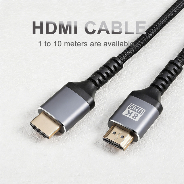 Factory Price 8K for Male-Male Cable 2.1 OEM/ODM Custom Logo Braided 48Gbps for Projector/Monitor CE RoHS for 1m-10m