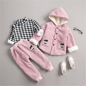 Set di Abbigliamento Invernale per Bambine in 3 Pezzi, Magliette e Giacche in Pelliccia per Bambini, Vendita all'Ingrosso dalla Cina - Product Image 3