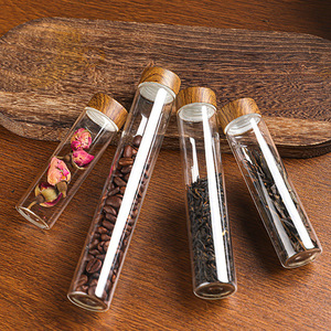 <b>Glass</b> Tea Storage Bottles Cylinder Screw Cap Sealed Portable Display For Herbal Tea Sample <b>Container</b> 4421 - Product Image 3