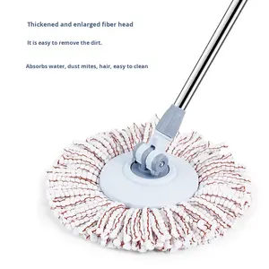 Ensemble de <span class=keywords><strong>seau</strong></span> à serpillière rotatif à double entraînement <span class=keywords><strong>pour</strong></span> un usage domestique, serpillière épaisse <span class=keywords><strong>pour</strong></span> sols, lavage sans les mains, serpillière extensible - Product Image 4