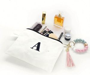 Personalized Birthday Holiday Wedding Bridesmaid Gift Zipper Canvas Embroidery Alphabet Cute Large Capacity Foldable Pencil <b>Bag</b> - Product Image 2