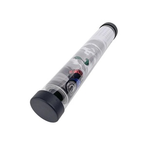 Custom Eco-Friendly Durable Transparent PC <b>Plastic</b> <b>Packaging</b> Tube with Flexiloop Handle and Round Shape for Cosmetic Use - Product Image 1