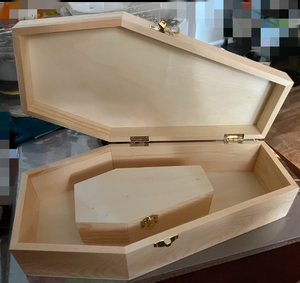 Caja de ataúd de madera con bisagras para decoración de Halloween, recuerdos de fiesta, exhibición gótica o memorial para mascotas - Product Image 5