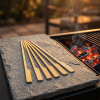 Brochettes jetables en bambou de 15 cm, très demandées, pour barbecue, cuisine, usage domestique, fruits, restaurants, faciles à nettoyer, logo personnalisé