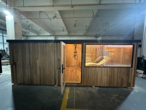 All-in-One Relaxation <strong>Sauna</strong> Room Red Cedar Outdoor Dry <strong>Sauna</strong> Infares <strong>Sauna</strong> with Shower - Product Image 3