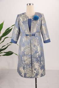 Trajes de Chaqueta Larga de Alta Calidad para Mujer, Moda Africana para Oficina, Vestidos de Iglesia, Tallas Grandes, Conjuntos de 2 Piezas, Vestido y Chaqueta - Product Image 3