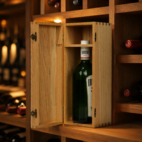 Holz-Weinbox mit Lasergravur-Logo für Eine oder Zwei Flaschen Holz-Weingeschenkbox mit Maßgefertigtem Schaumstoffeinsatz für Wein- und Whisky-Verpackung