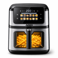 Friteuse à air visible haute puissance 2200W, grande capacité 10L, écran tactile, 12 menus prédéfinis, appareil de cuisson domestique 6-en-1