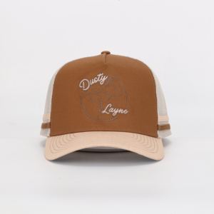 Casquettes de camionneur en coton à logo personnalisé unisexe, impression numérique, design rayé élégant pour l'extérieur et les voyages - Product Image 1