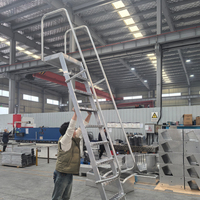 Échelle d'accès en aluminium sur mesure avec rampes, escalier industriel en aluminium robuste antidérapant pour camions, remorques et ateliers