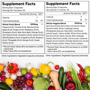Cápsulas Dobles de Frutas y Verduras, Suplemento Alimenticio, Cápsulas Dobles Multifuncionales de Vegetales y Frutas - Product Image 2