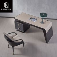 Mobilier moderne en acier inoxydable placage d'ébène de luxe personnalisé noir bureau de direction classique haut de gamme