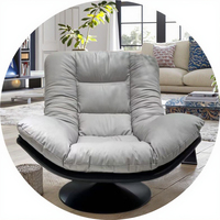 Fauteuil inclinable de style nordique, luxueux, confortable, en cuir, pour salon, fauteuil pivotant