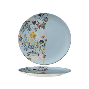 Botanical Dessert <b>Plate</b>, Blue, 20 cm, Monaco Model, M1934 - Product Image 1