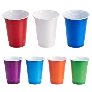 แก้วพลาสติกสีแดงแบบใช้แล้วทิ้งขนาด 16 ออนซ์ พิมพ์โลโก้ตามสั่ง เกรดอาหาร PP ผนังสองชั้น สำหรับเครื่องดื่มเย็น งานแต่งงาน บาร์ และงานอีเว้นท์ต่างๆ - Product Image 3