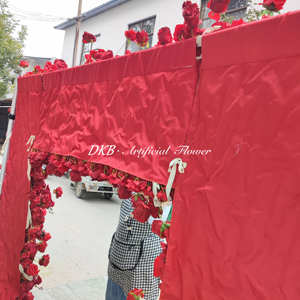 Dkb 2024 אדום אלגנטי רקע עיצוב חדש תמיכה מסגרת מגולגל את קשת פרח רקע קישוטי לחתונה - Product Image 6