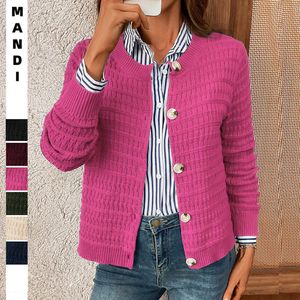 Suéter Cárdigan de Punto para Mujer, Transpirable, Antibolitas, para Otoño, con Cierre de Cinturón - Product Image 2