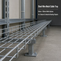 BS01 Kabel Tray Kawat Baja Galvanis Panjang 2m Sesuai Standar EN 61537 2007 untuk Sistem Manajemen Kabel Pusat Data