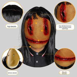 BAIEG Femme Fantôme <span class=keywords><strong>Visage</strong></span> <span class=keywords><strong>Masque</strong></span> Horreur Film Inspiré Latex Mascarade Prank pour Halloween Party Effrayant pour Fantôme <span class=keywords><strong>Visage</strong></span> Props - Product Image 3